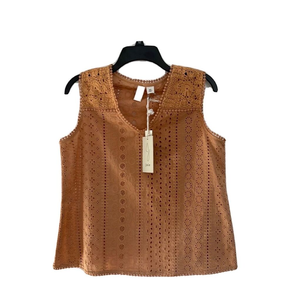 Joei Darling Embroidered Eyelet Crochet Tank Top Summer Casual Size X-Small